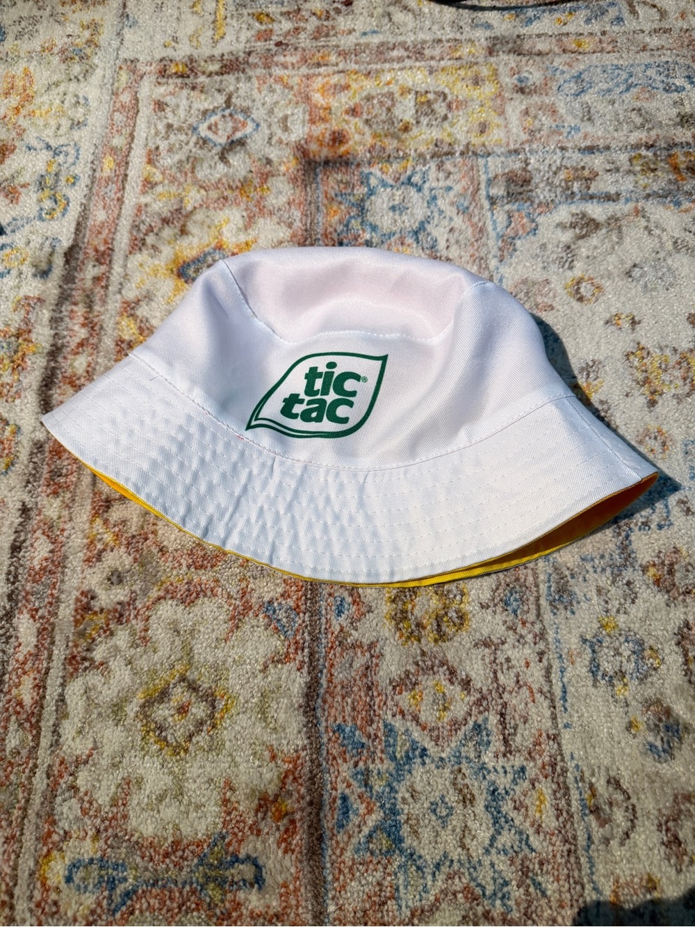 Tic Tac White & Yellow Reversible Bucket Hat